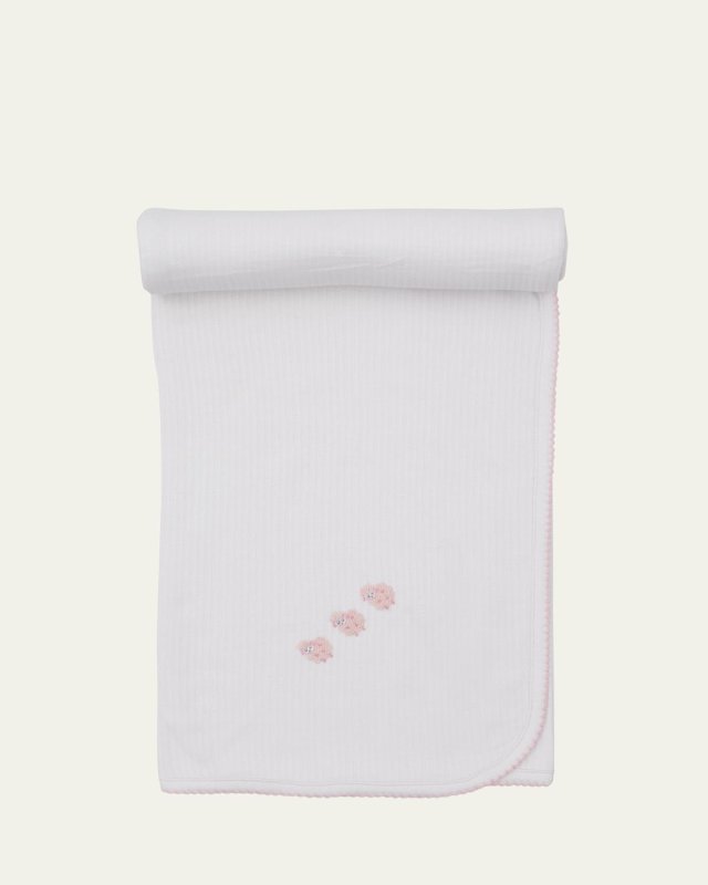 Girl's Premier Baa Baa Baby Sheep Embroidered Blanket